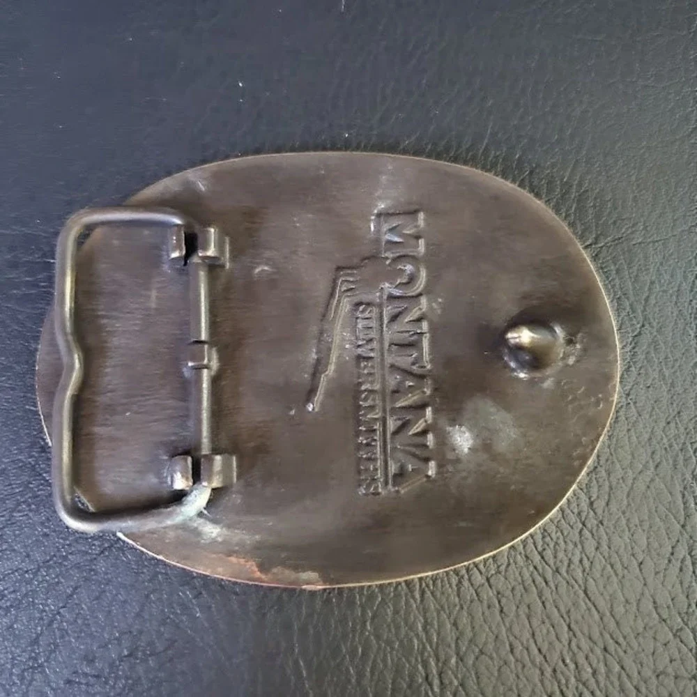 Montana Silversmiths End of the Trail Native American Horse Belt Buckle Bronze